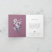 Best Day Ever Mauve Wedding Foto Vielen Dank Dankeskarte (Innenseite)