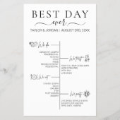 Best Day Ever | Minimalist Wedding Itinerary Flyer (Vorne)