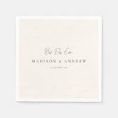 BEST DAY EVER! Modern, Minimal, Beige, Wedding Serviette (Vorderseite)