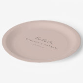BEST DAY EVER! Modern Minimal Dusty Rose Wedding Pappteller (Schrägansicht)