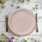BEST DAY EVER! Modern Minimal Dusty Rose Wedding Pappteller
