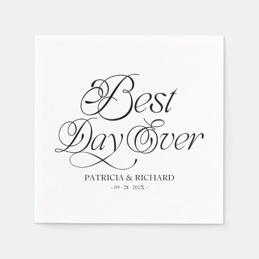 Best Day Ever Modern Minimalist Wedding Serviette (Vorderseite)