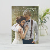 Best Day Ever Modern Wedding Foto Danke Karte (Stehend Vorderseite)