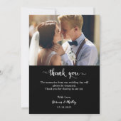 Best Day Ever Modern Wedding Foto Danke Karte (Rückseite)