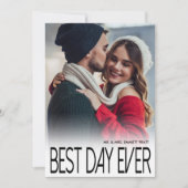 Best Day Ever Moderne Foto Hochzeit Danke-Card (Vorderseite)