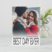 Best Day Ever Moderne Foto Hochzeit Danke-Card (Stehend Vorderseite)