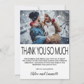 Best Day Ever Moderne Foto Hochzeit Danke-Card (Rückseite)