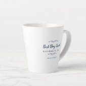 Best Day Ever Navy Blue Elegante Hochzeitsfeier Em Milchtasse (Rechte Ecke)