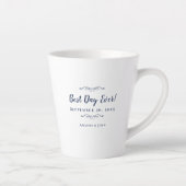 Best Day Ever Navy Blue Elegante Hochzeitsfeier Em Milchtasse (Rechts)