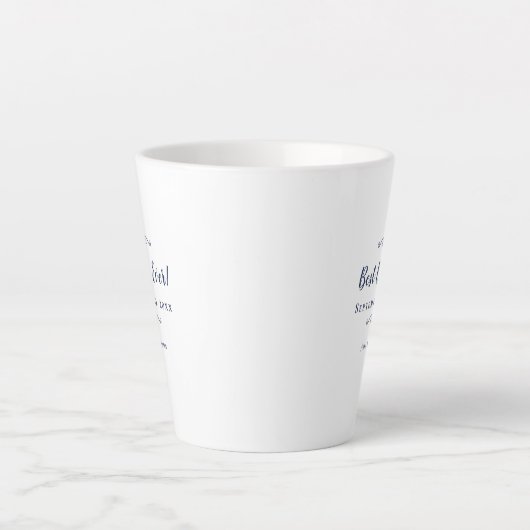 Best Day Ever Navy Blue Elegante Hochzeitsfeier Em Milchtasse (Vorderseite)