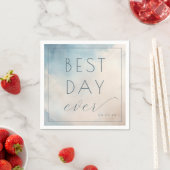 Best Day Ever Optimistic Blue Watercolor Serviette (Beispiel)