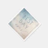 Best Day Ever Optimistic Blue Watercolor Serviette (Ecke)