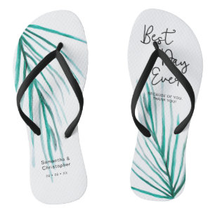 Best Day Ever Personalisiert Beach Wedding Badesandalen