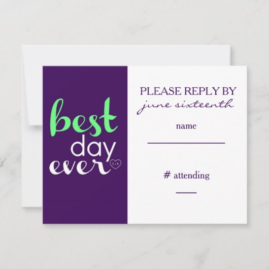 Best Day Ever Reply Card - CUSTOM RSVP Karte (Vorderseite)