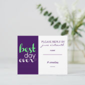 Best Day Ever Reply Card - CUSTOM RSVP Karte (Stehend Vorderseite)
