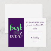 Best Day Ever Reply Card - CUSTOM RSVP Karte (Vorne/Hinten)
