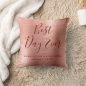 Best Day Ever Rose Gold Blush Pink Hochzeit Kissen (Decke)
