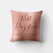 Best Day Ever Rose Gold Blush Pink Hochzeit Kissen (Vorderseite)