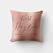 Best Day Ever Rose Gold Blush Pink Hochzeit Kissen (Vorderseite)