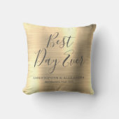 Best Day Ever Rose Gold Metallic Wedding Kissen (Vorderseite)