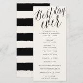 Best Day Ever Simple Script Calligraphy Wedding Programm (Vorne/Hinten)