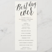 Best Day Ever Simple Script Calligraphy Wedding Programm (Vorderseite)