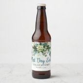 Best Day Ever Succulent Wedding Floral Botanical  Bierflaschenetikett (Vorderseite)