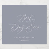 Best Day Ever Wedding Champagne Label Schaumweinetikett (Einzelnes Label)