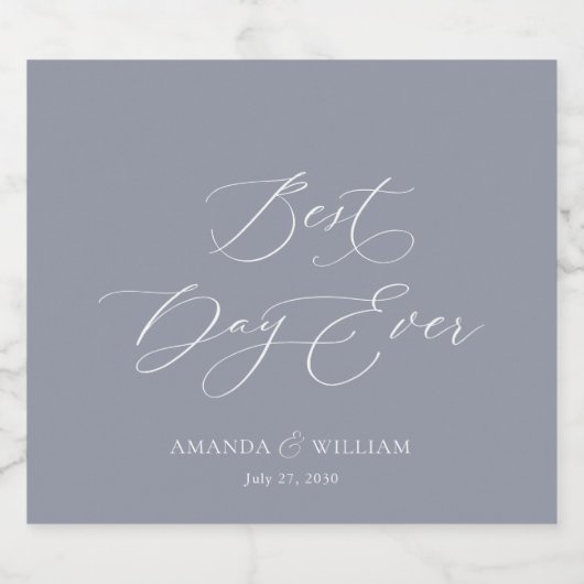Best Day Ever Wedding Champagne Label Schaumweinetikett (Einzelnes Label)