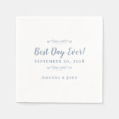 Best Day Ever Wedding Elegantes Party Dusty Blue Serviette (Vorderseite)