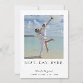 Best Day Ever Wedding Foto Danke Karte (Vorderseite)