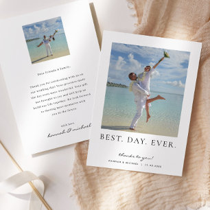Best Day Ever Wedding Foto Danke Karte