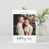 Best Day Ever Wedding Foto Danke Karte (Stehend Vorderseite)