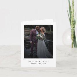 Best Day Ever Wedding Foto Vielen Dank Dankeskarte