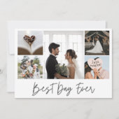 Best Day Ever Wedding Foto Vielen Dank Dankeskarte (Vorderseite)