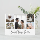 Best Day Ever Wedding Foto Vielen Dank Dankeskarte (Stehend Vorderseite)