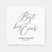 Best Day Ever Wedding Reception Chic Skript Serviette (Vorderseite)