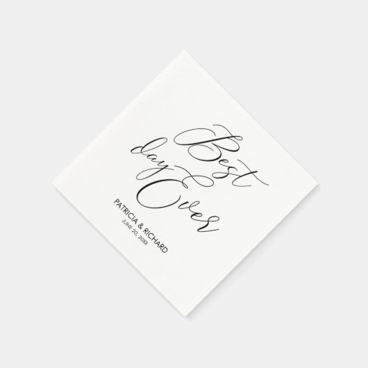 Best Day Ever Wedding Reception Chic Skript Serviette (Ecke)