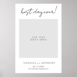 Best Day Ever Wedding Selfie Foto Frame Poster
