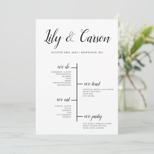 Best Day Ever Wedding Timeline Program Programm (Stehend Vorderseite)
