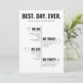 Best Day Ever Wedding Timeline Program Programm (Stehend Vorderseite)