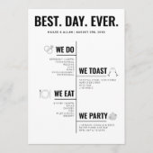 Best Day Ever Wedding Timeline Program Programm (Vorderseite)