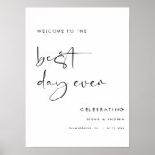 Best Day Ever Wedding Welcome Sign Poster (Vorne)