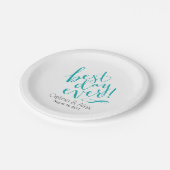 BEST DAY JE Wedding Day | AQUAMARIN Pappteller (Schrägansicht)