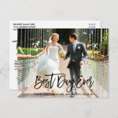 Best Day jemals Brush Script Wedding Vielen Dank Postkarte (Vorne/Hinten)