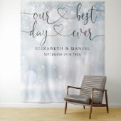 Best Day Script Winter Wedding Foto Hintergrund Wandteppich (Beispiel)