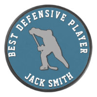 BEST DEFENSIVE PLAYER, CUSTOM AWARD Hockey Puck