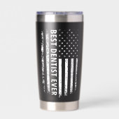 Best Dentist Ever Gift Funny Dentist Appreciation Thermobecher (Rückseite)