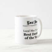 Best Dentist of The Year Newspaper Style Mug - Men Kaffeetasse (VorderseiteRechts)