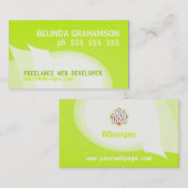 Best Design Lime Green + White Business Card Visitenkarte (Vorne/Hinten)